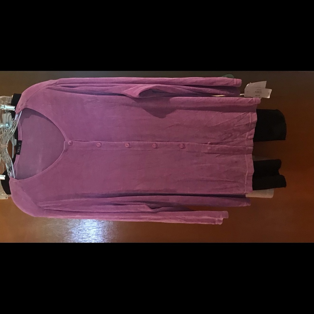New Vikki Vi Lavender Button Down Top or Jacket 1X Maternity made in USA